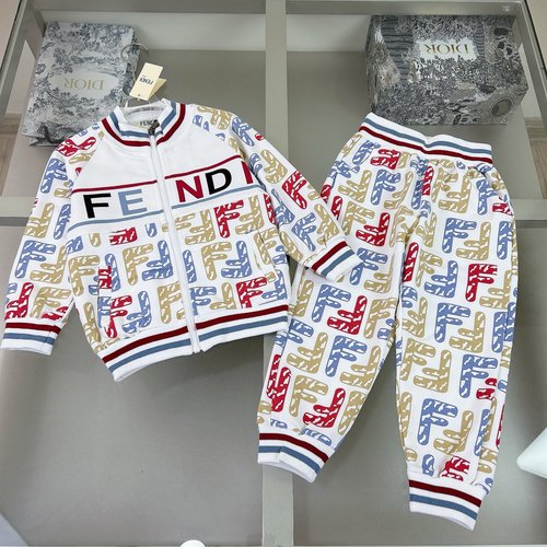 Fendi High-End Boys & Girls Cotton Sets, Comfortable & Stylish