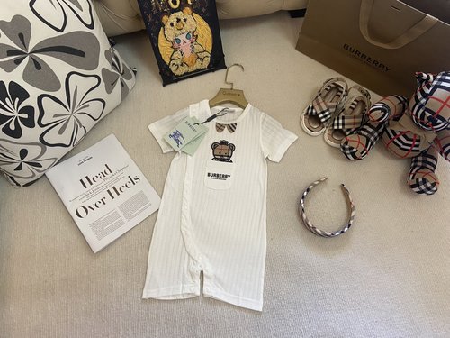 Burberry High-end Unisex Baby Romper, 100 Cotton Soft & Comfortable 