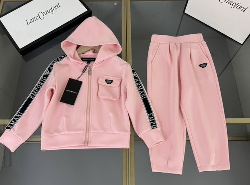 Armani Unisex Premium Cotton Kids Set with Embroidery & Patchwork 