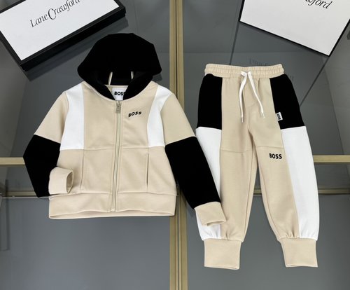 Boss Unisex Kids Premium Cotton Color Block Logo Set