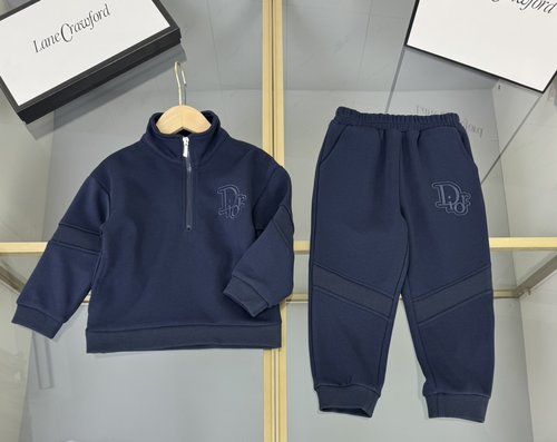 Dior Kids Cotton Set with Logo Embroidery, Comfortable & Stylish 