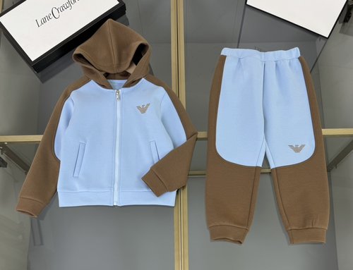 Armani Premium Kids Contrast Logo Embroidery Comfortable Stylish Outfits