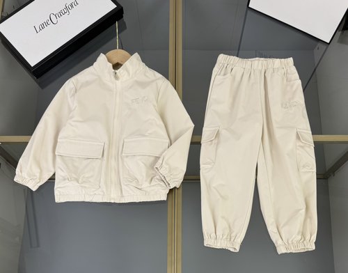 Fendi High-End Unisex Kids Set - Comfortable Woven Fabric