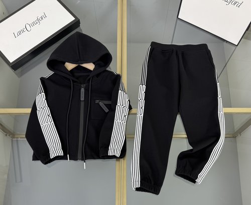 Dior Kids Premium Cotton Tracksuit Set with Logo & Webbing