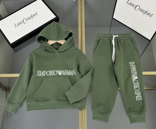 Armani Kids Premium Cotton Set with Letter Embroidery