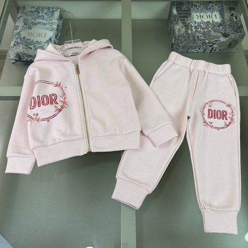 Dior Unisex Kids 3D Logo Cotton Outfit Set 