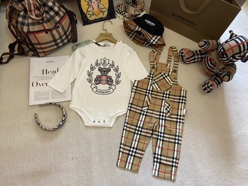 Burberry Premium Kids Romper Set Boys & Girls 100 Cotton