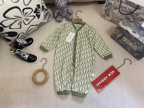 Dior Unisex High-End Knitted Cotton Baby Romper