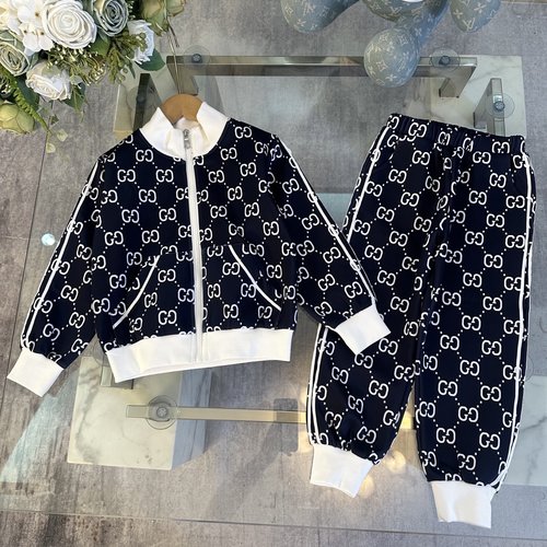 Gucci Kids Cotton Set All-Over Letter Print Comfortable Stylish