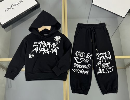 Armani Unisex Kids Cotton Set with Letter Print 