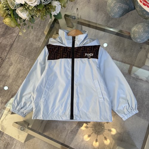 Fendi Kids Unisex Colorblock Multi-letter Windbreaker 