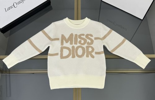 Dior Kids Cotton Blend Striped Sweater