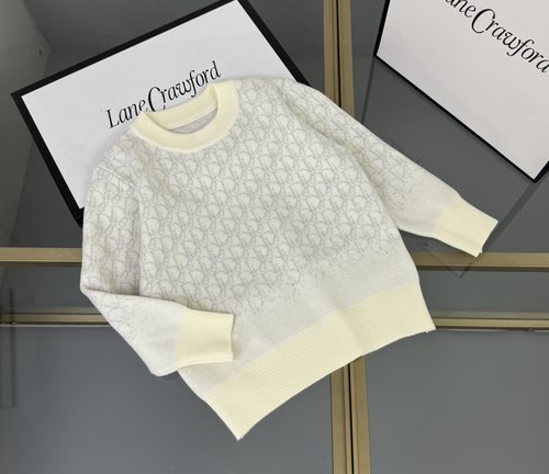 Dior Unisex Premium Cotton Knit Kids Sweater with CD Logo 