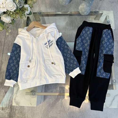 LV Unisex Kids Set Cotton Terry Comfortable & Stylish