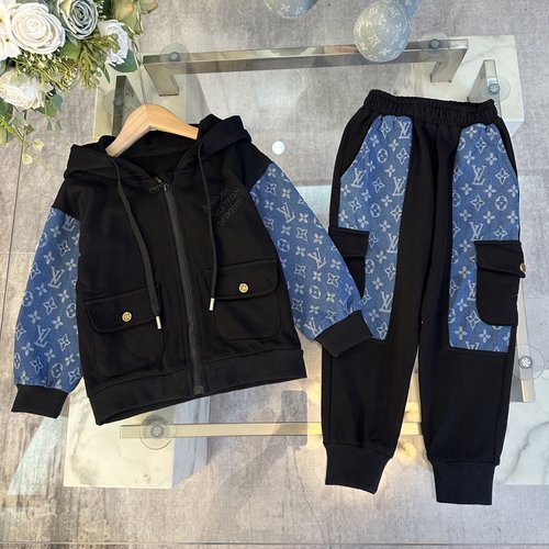 LV Unisex Kids Premium Cotton Fleece Tracksuits 