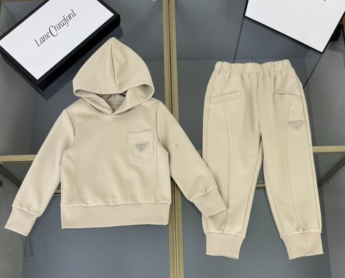 Prada Premium Kids Cotton Terry Set with Classic Logo