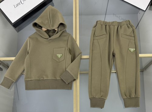 Prada Kids Premium Track Suit Soft Cotton Terry Chest Logo