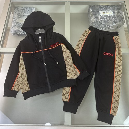 Gucci Kids Classic Logo Print Patchwork Cotton Set