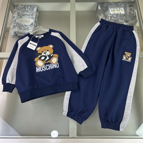 Moschino Unisex Kids Set with Flocked Print & Heavy Fabric