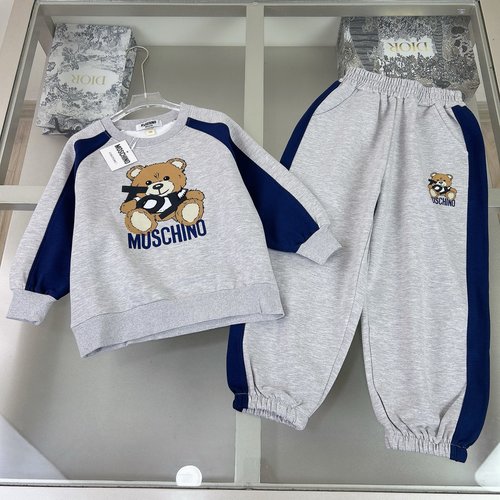 Moschino Kids 2-piece Set with Flocked Foam Print 