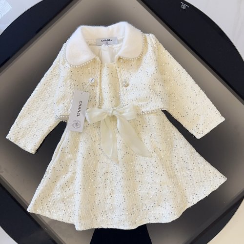 Chanel Luxury Girls Skirt Set (Jacket + Dress) - Comfortable & Stylish