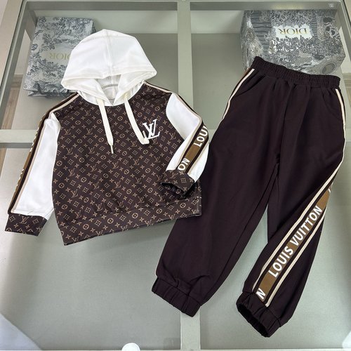 LV Unisex Kids Classic All-Over Print Set - Soft & Stylish