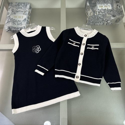 Chanel Girls Knit 2-Piece Set Jacket & Dress