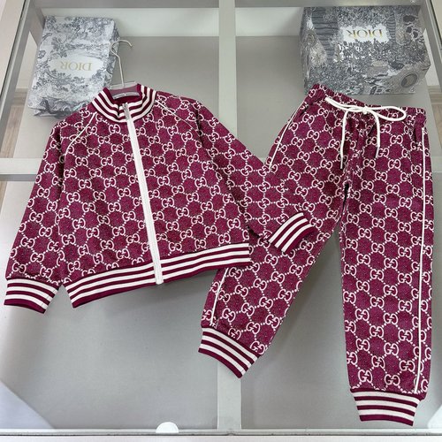 Gucci Boys & Girls High-End Cotton Set with Interlocking Print 