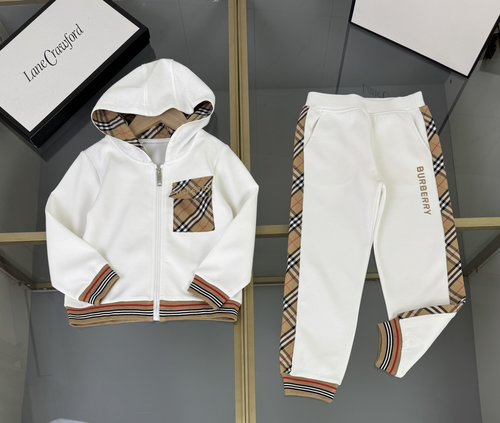 Burberry Kids Premium Cotton Plaid Patchwork Set