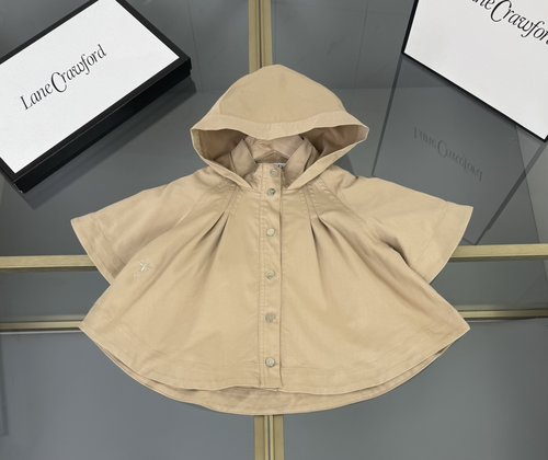 Dior Girls Premium Woven Cotton Cape Coat