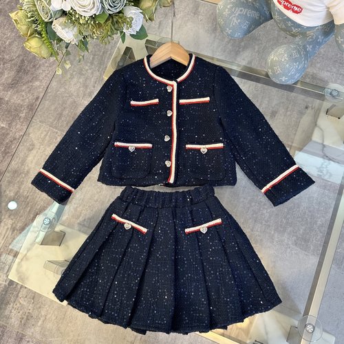 Gucci Girls Heavy Knit Crew Neck Dress Set - Comfortable & Stylish 