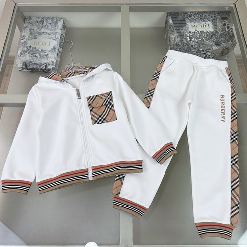 Burberry Unisex Kids Plaid Patchwork Cotton Set 