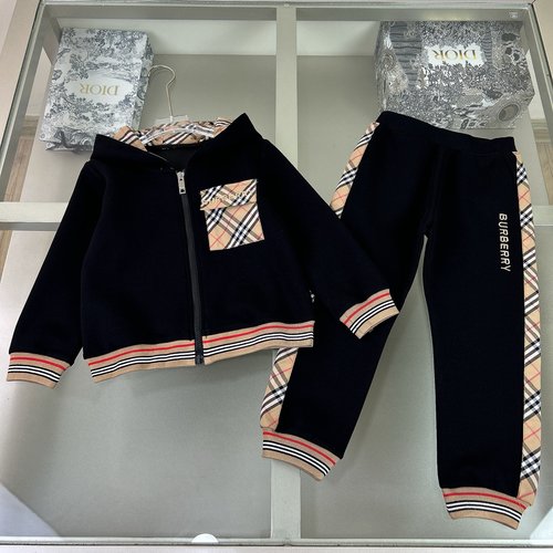 Burberry Kids Plaid Patchwork Cotton Set - Comfortable & Stylish