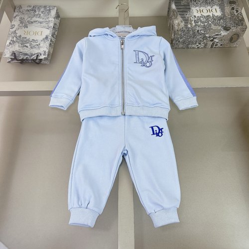 Dior Unisex Kids Romper Set 100 Cotton Classic Pattern Comfortable