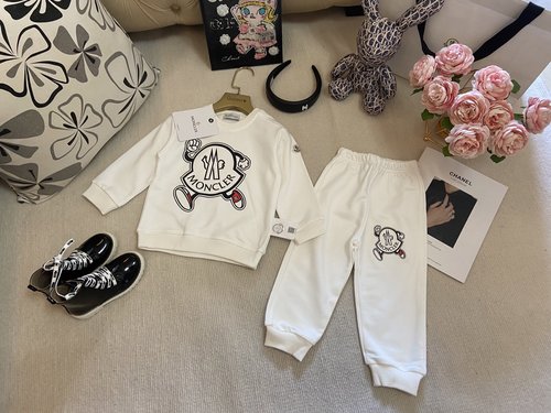 Moncler Unisex Infant Cotton Fleece Lined Romper Set