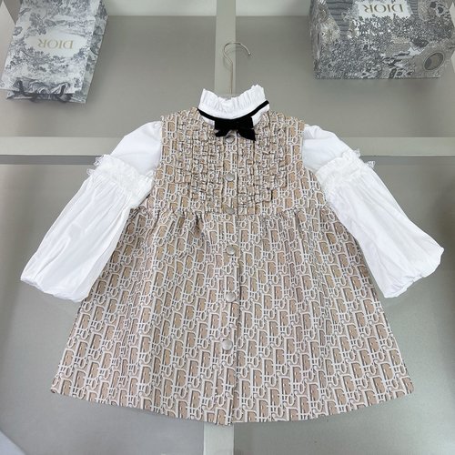 Dior Girls 2-Piece 100 Cotton Letter Print Comfortable Stylish 