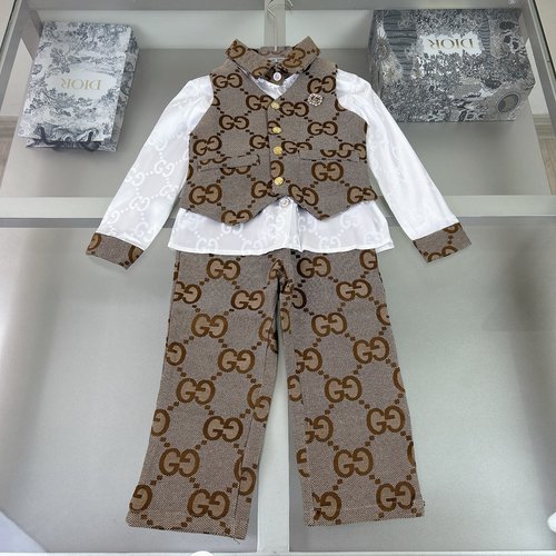 Gucci Boys 3-Piece Cotton Set (Polo, Pants, Vest)