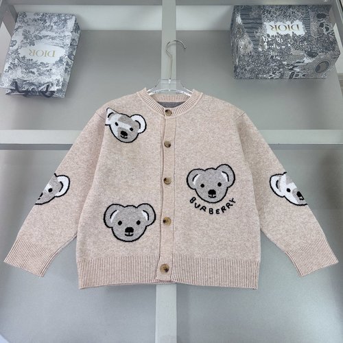 Burberry Unisex Kids Premium Wool Blend Cardigan