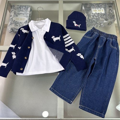 Thom Bn Premium Unisex Kids Cashmere-Blend Knit Sets