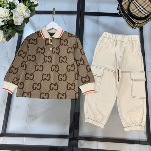 Gucci Kids Premium Polo & Jacquard Panel Pants Set