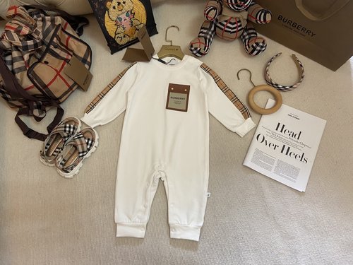 Burberry High-End Unisex Baby Cotton Romper