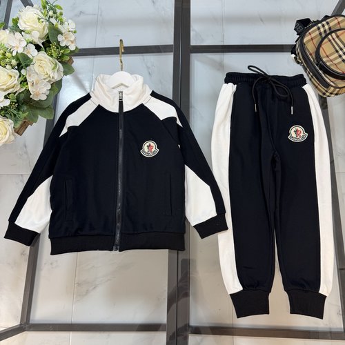 Moncler Kids Premium Cotton Set w/ Embroidered Logo & Sleeve Badge