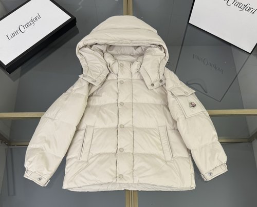 Moncler 90 White Duck Down Kids Jacket for Boys Girls, Warm & Water-Repellent