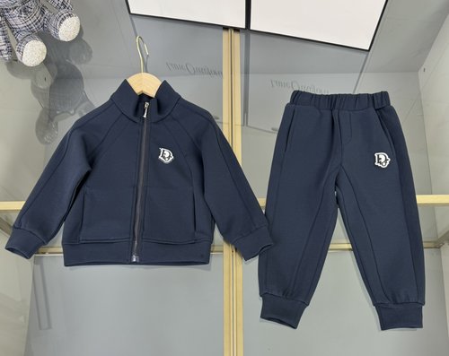 Dior Unisex Kids Premium Cotton Set with Logo Embroidery 