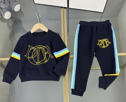 Dior Kids Premium Modal Cotton Set with Embroidery & Webbing 