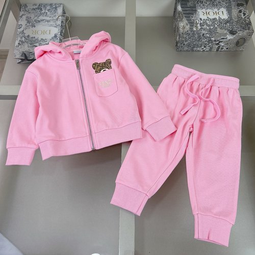 Fendi Unisex Premium Kids Romper Set, Classic Color Block 100 Cotton