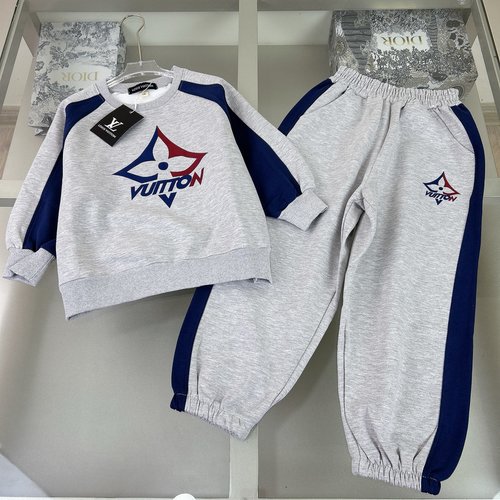 LV Unisex Kids Premium Cotton Set with Flocked Foam Print 