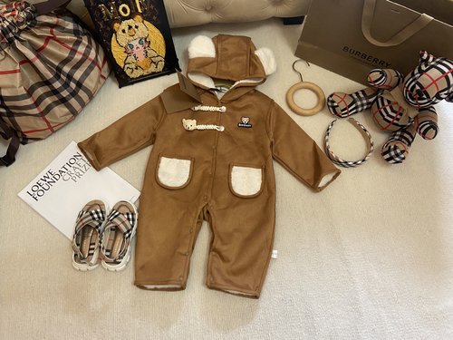 Burberry Toddler Unisex Fleece-Lined Suede Onesie