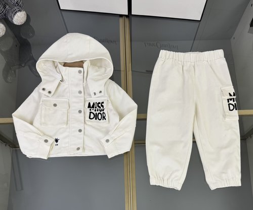 Dior Premium Kids Denim Hooded Jacket & Cargo Set 