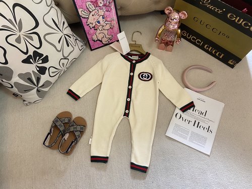 Gucci Unisex Baby Knitted Onesie, New Premium Cotton Romper
